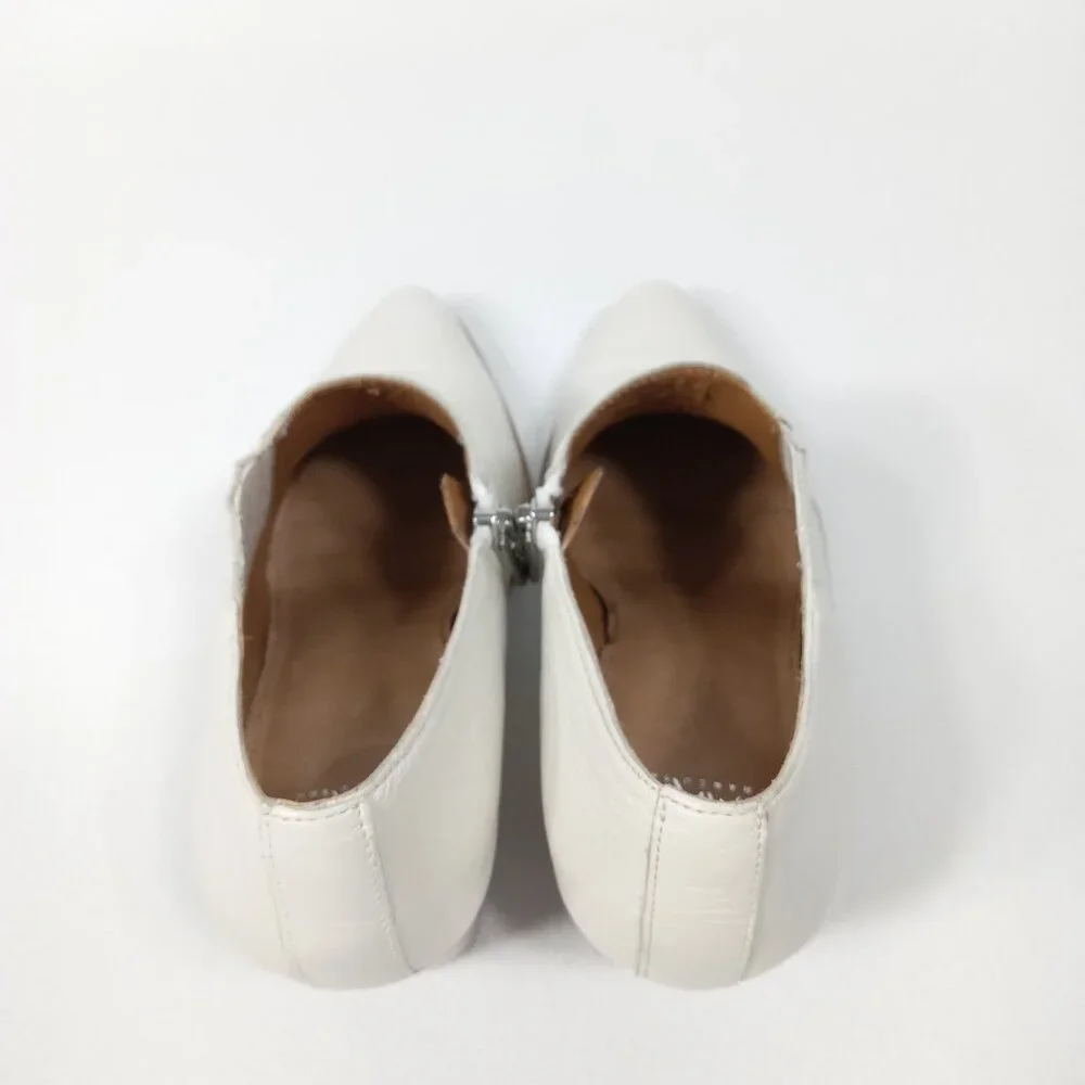 SARTO Womens White Leather Heeled Ankle Boots Size 6M - Picture 4 of 14